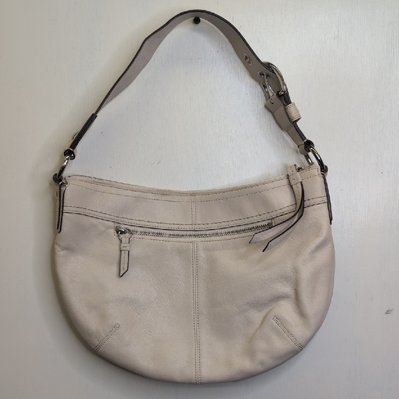 Coach Beige Leather Hobo Bag